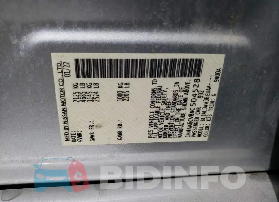 1N4AA6CV8NC504528 Photo# 13