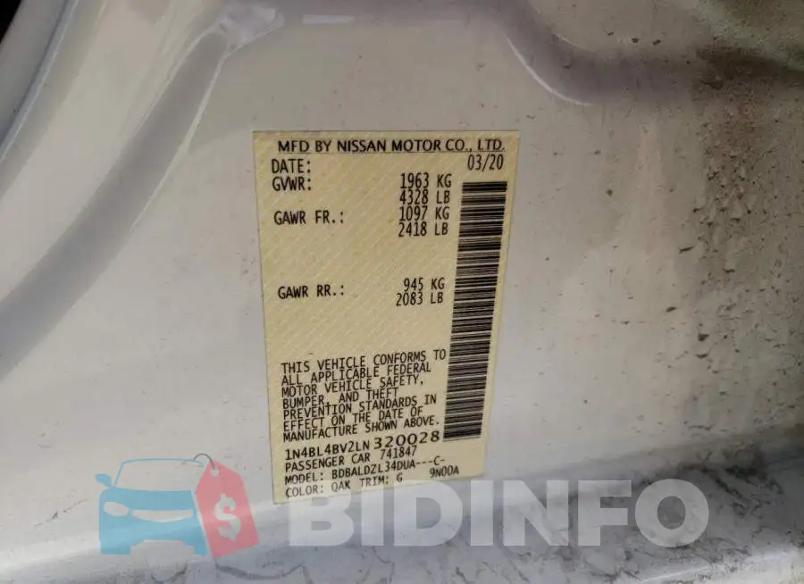 1N4BL4BV2LN320028 Photo# 12