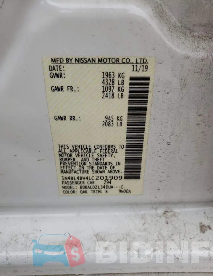 1N4BL4BV4LC201909 Photo# 13