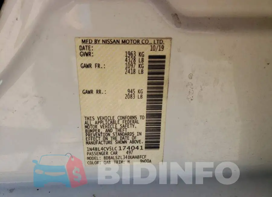 1N4BL4CV5LC174041 Photo# 13