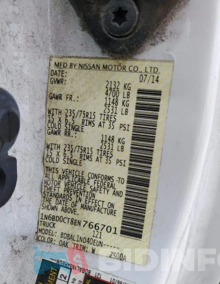 1N6BD0CT8EN766701 Photo# 12