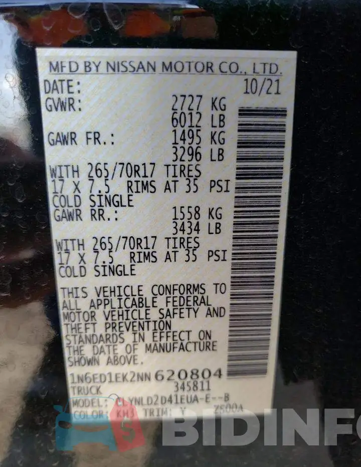 1N6ED1EK2NN620804 Photo# 12