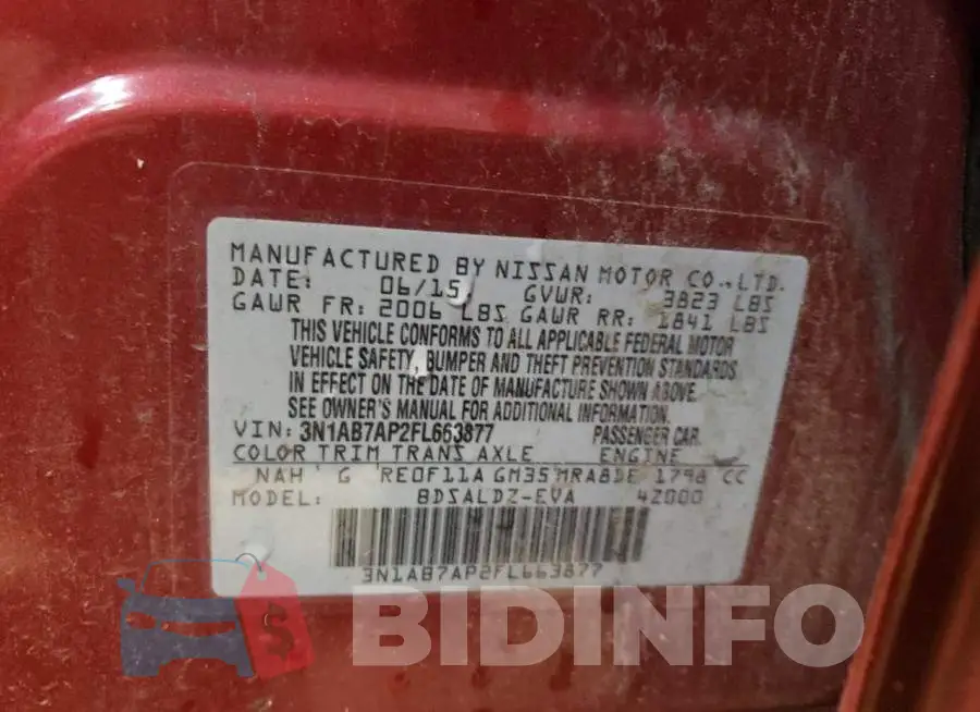 3N1AB7AP2FL663877 Photo# 12