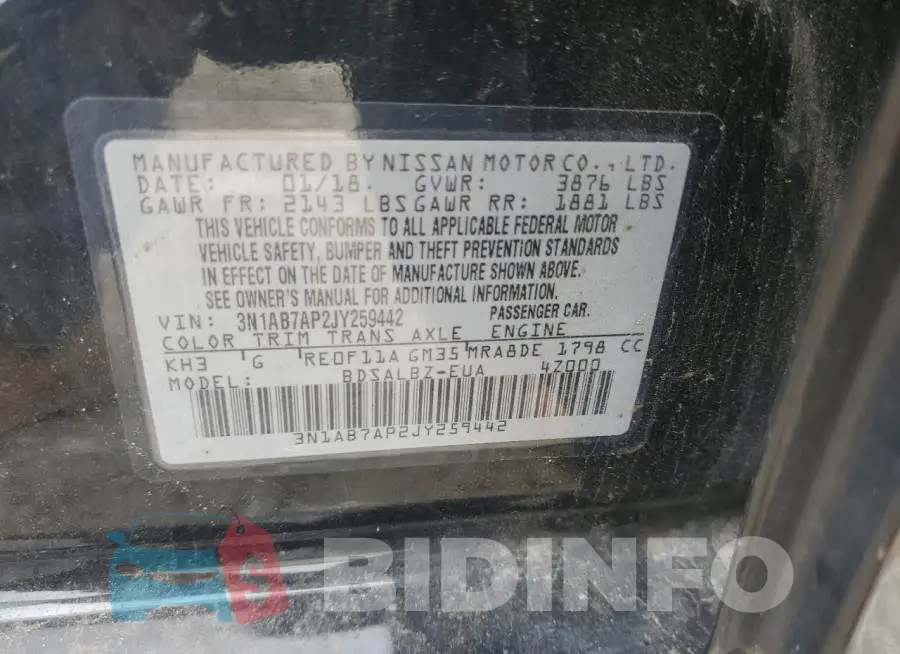 3N1AB7AP2JY259442 Photo# 12