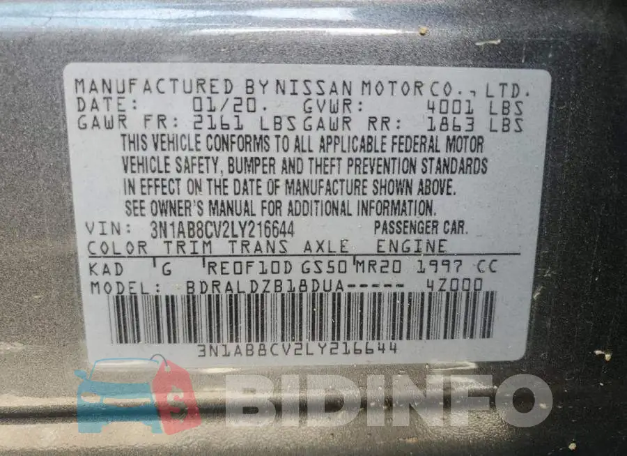 3N1AB8CV2LY216644 Photo# 12