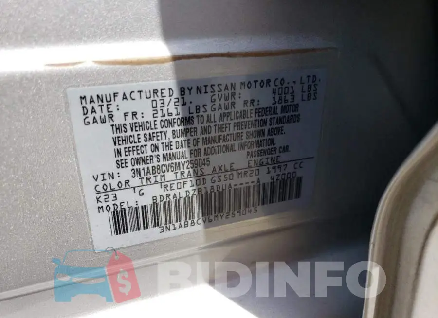 3N1AB8CV6MY259045 Photo# 13