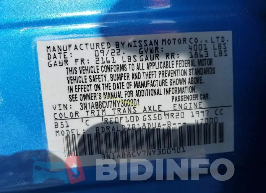 3N1AB8CV7NY300901 Photo# 12