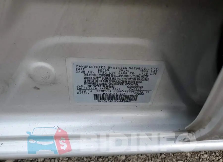 3N1CN7AP1FL889862 Photo# 12