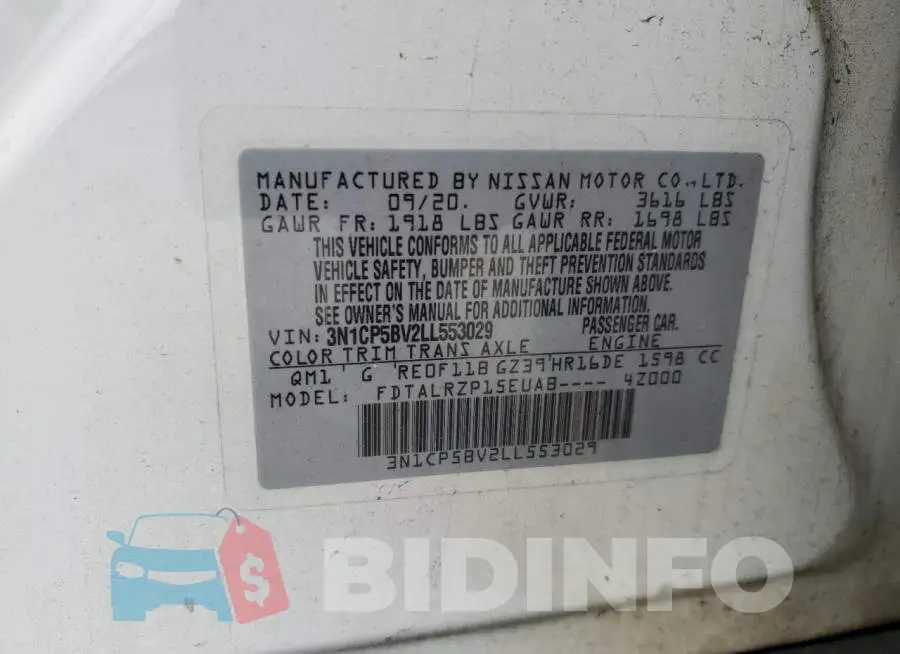 3N1CP5BV2LL553029 Photo# 12