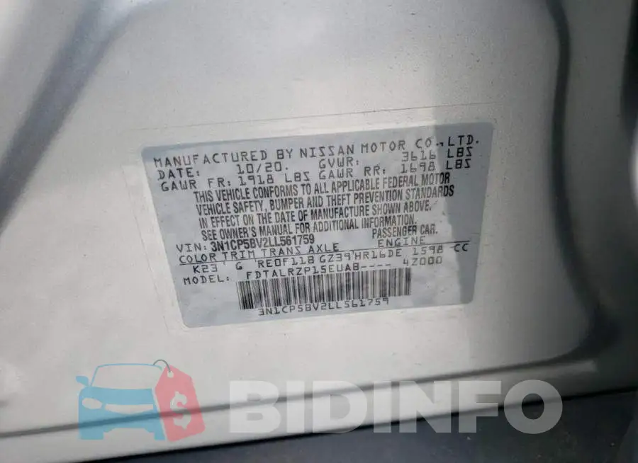 3N1CP5BV2LL561759 Photo# 12