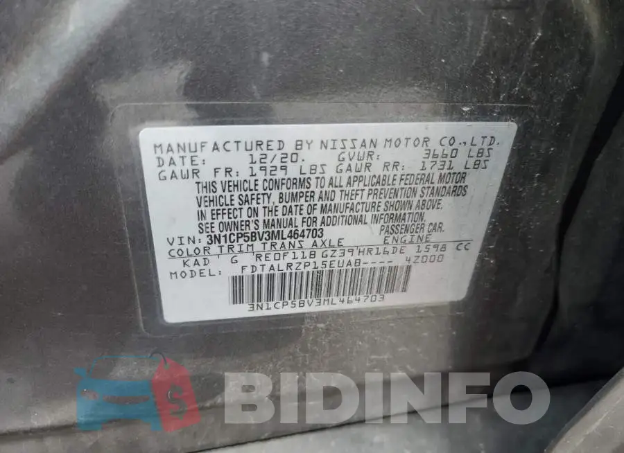 3N1CP5BV3ML464703 Photo# 12