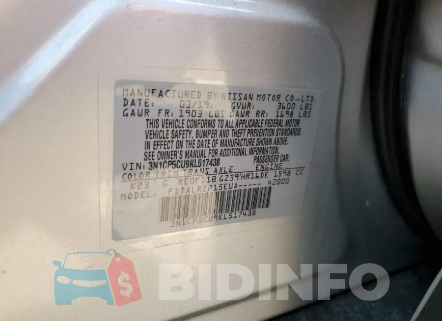 3N1CP5CU9KL517438 Photo# 13