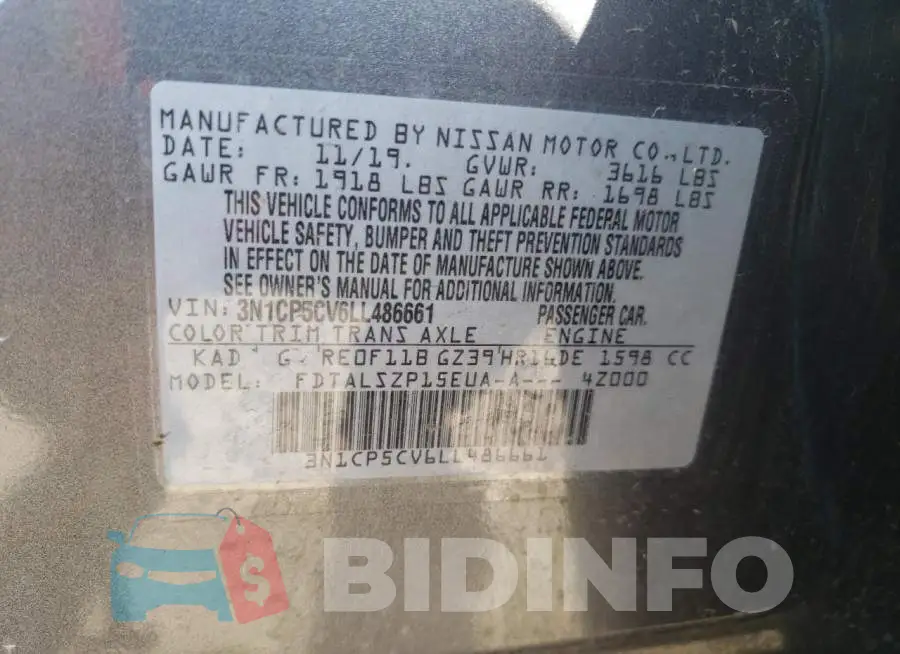 3N1CP5CV6LL486661 Photo# 12