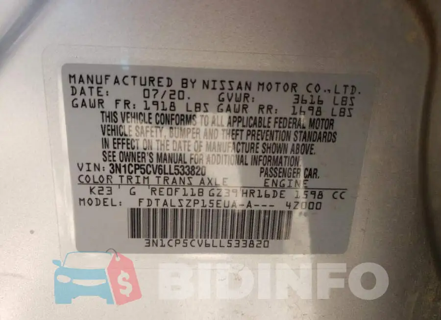 3N1CP5CV6LL533820 Photo# 13