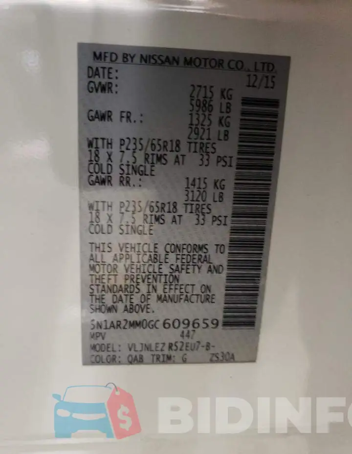 5N1AR2MM0GC609659 Photo# 12
