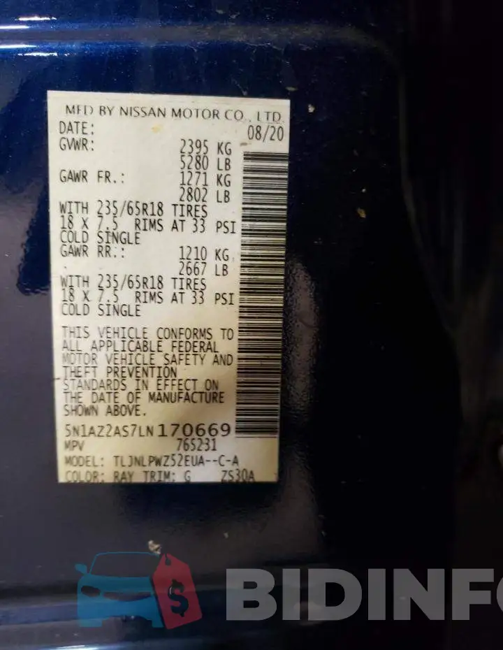 5N1AZ2AS7LN170669 Photo# 13