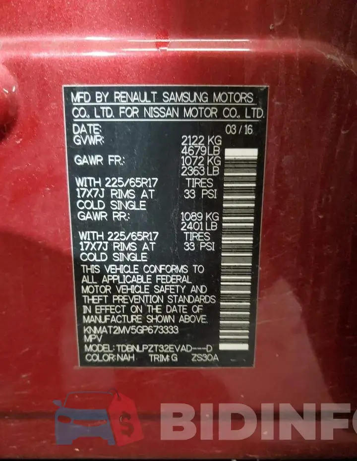 KNMAT2MV5GP673333 Photo# 13