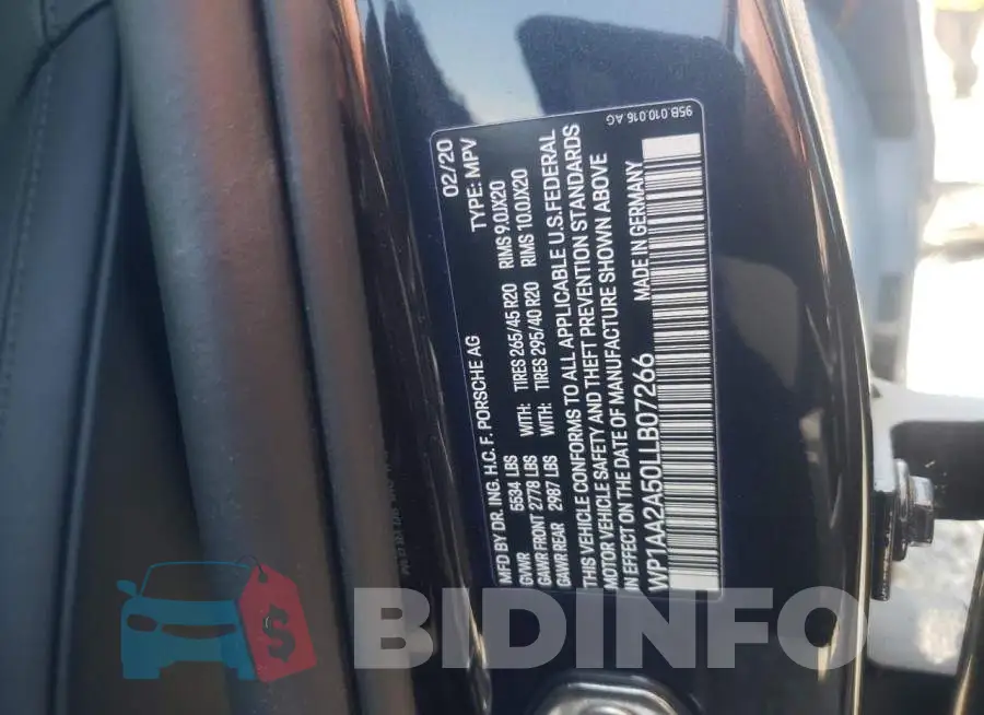 WP1AA2A50LLB07266 Photo# 13