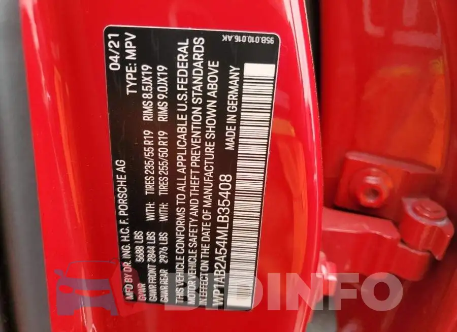 WP1AB2A54MLB35408 Photo# 13