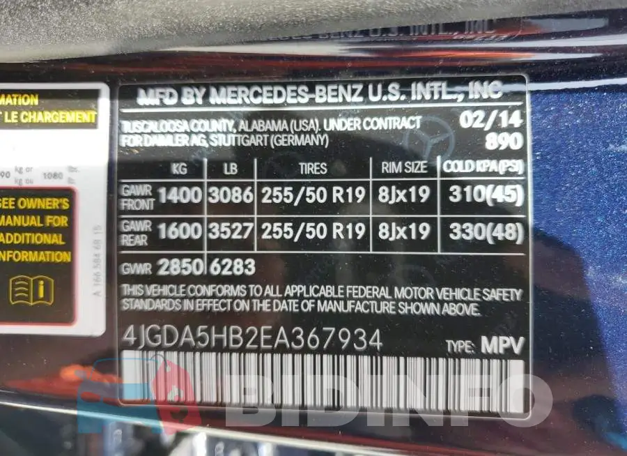 4JGDA5HB2EA367934 Photo# 13