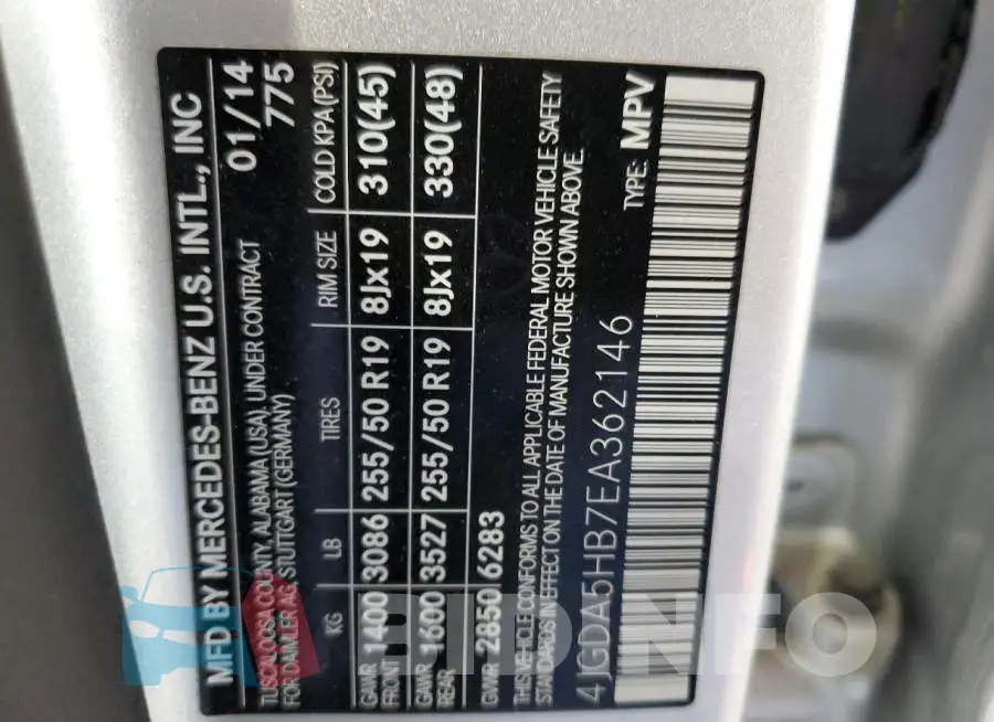 4JGDA5HB7EA362146 Photo# 14