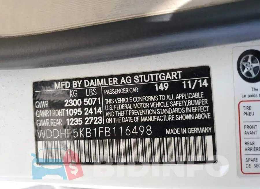 WDDHF5KB1FB116498 Photo# 12
