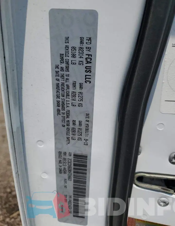 2C3CDXBG9KH720663 Photo# 12