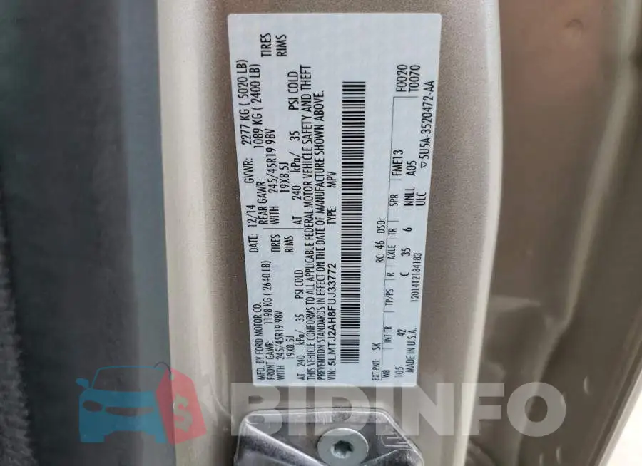 5LMTJ2AH8FUJ33772 Photo# 13