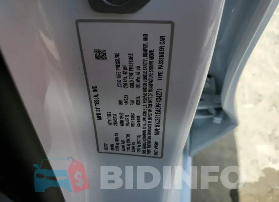 5YJ3E1EA5PF434271 Photo# 12