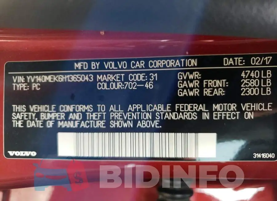 YV140MEK6H1365043 Photo# 12