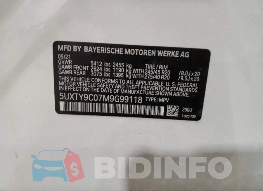 5UXTY9C07M9G99118 Photo# 12