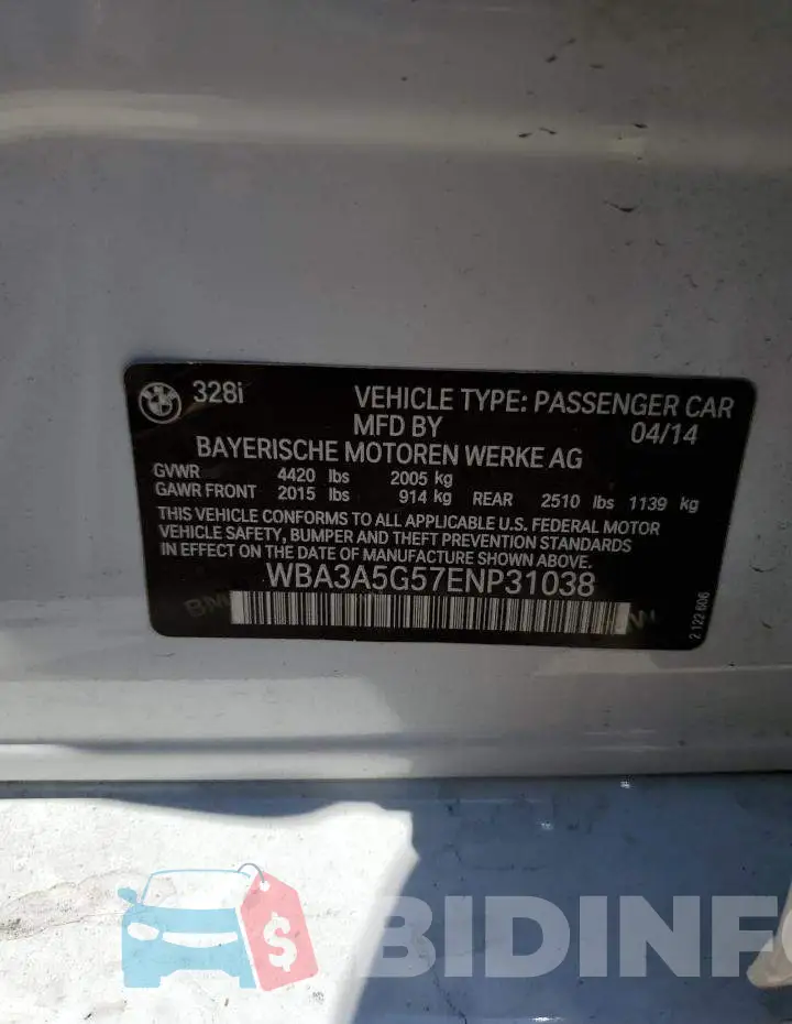 WBA3A5G57ENP31038 Photo# 12
