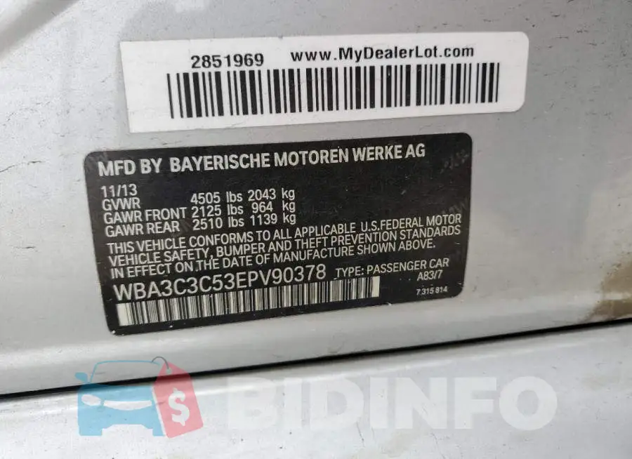 WBA3C3C53EPV90378 Photo# 12