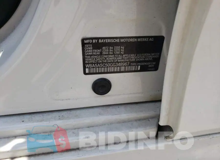 WBA5A5C50GG348967 Photo# 10