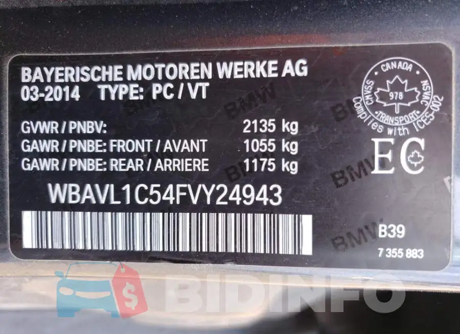 WBAVL1C54FVY24943 Photo# 13