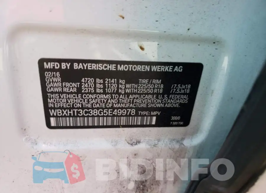 WBXHT3C38G5E49978 Photo# 12