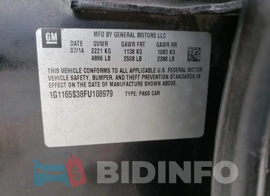 1G1165S38FU108979 Photo# 12