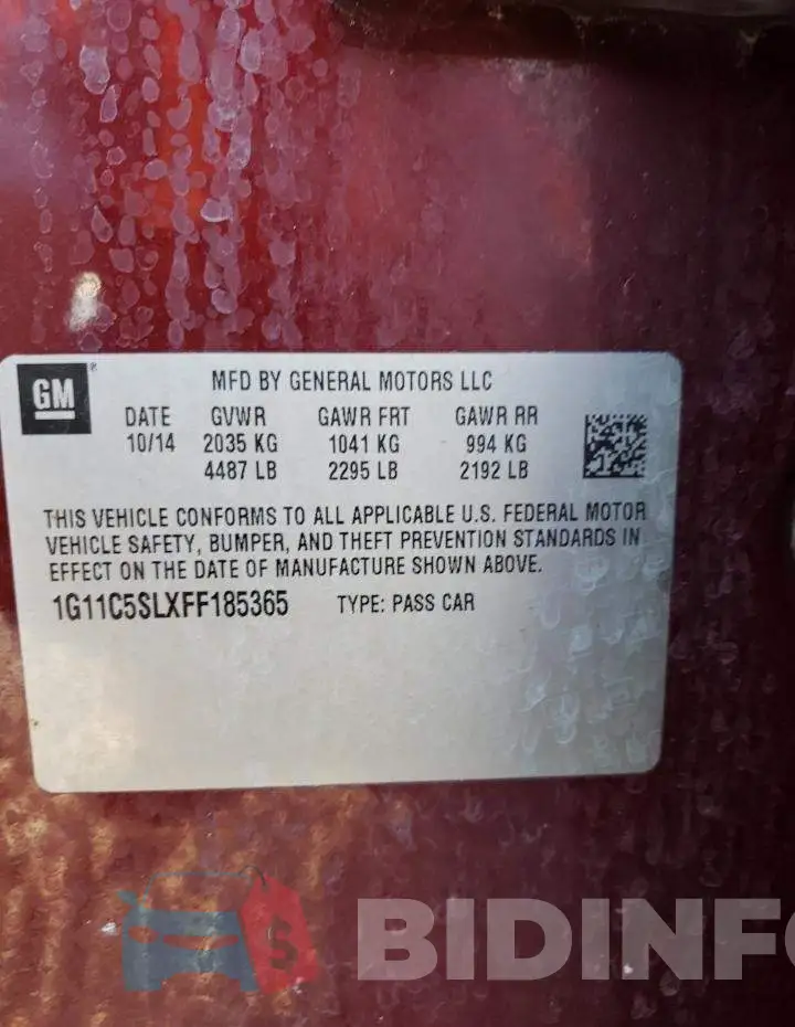 1G11C5SLXFF185365 Photo# 12