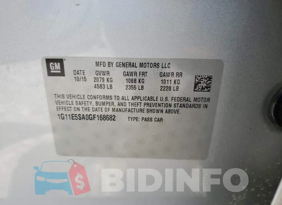 1G11E5SA0GF168682 Photo# 12