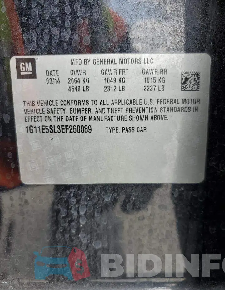 1G11E5SL3EF260089 Photo# 12