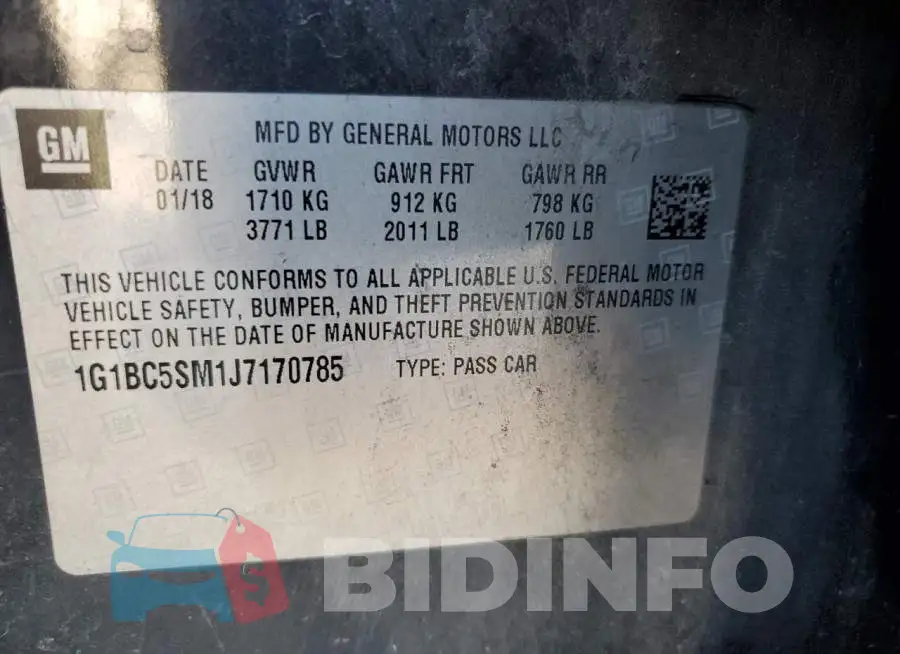 1G1BC5SM1J7170785 Photo# 12