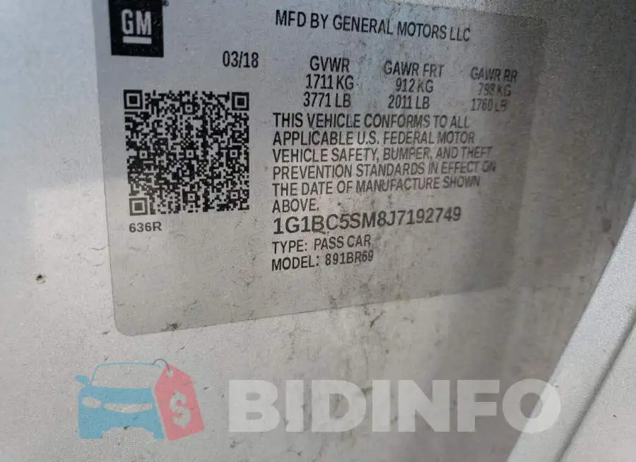 1G1BC5SM8J7192749 Photo# 12