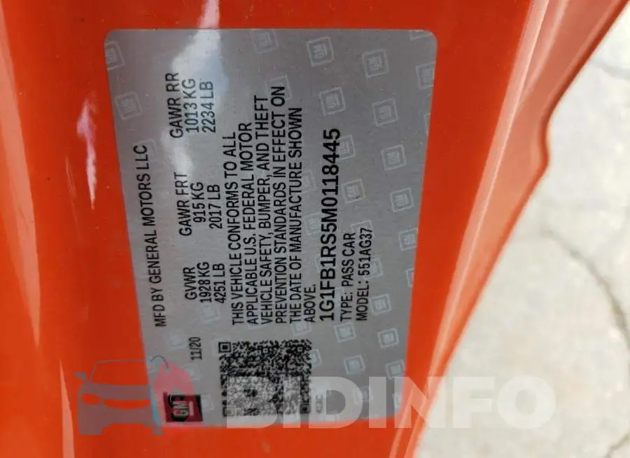 1G1FB1RS5M0118445 Photo# 12