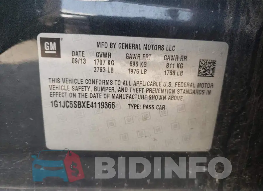 1G1JC5SBXE4119366 Photo# 12