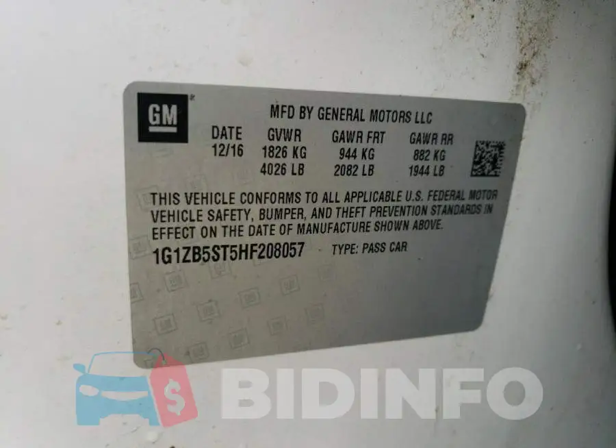 1G1ZB5ST5HF208057 Photo# 12