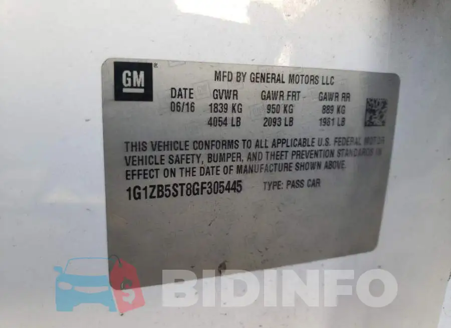 1G1ZB5ST8GF305445 Photo# 13