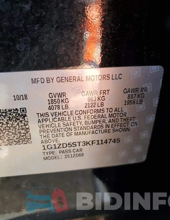 1G1ZD5ST3KF114745 Photo# 12