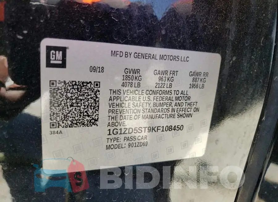 1G1ZD5ST9KF108450 Photo# 12