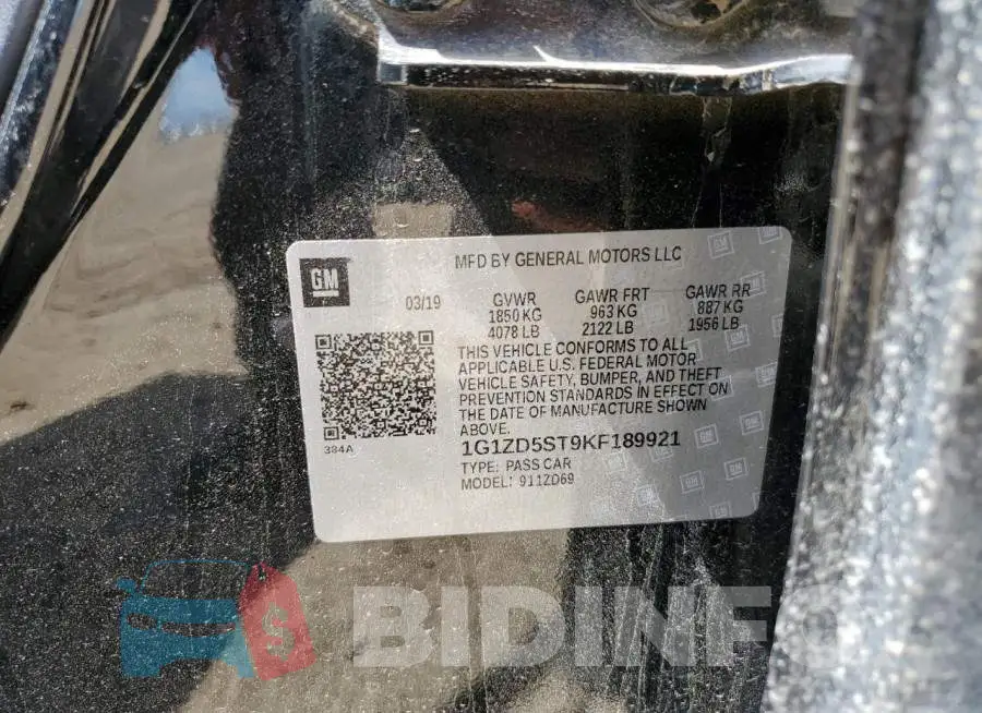 1G1ZD5ST9KF189921 Photo# 12