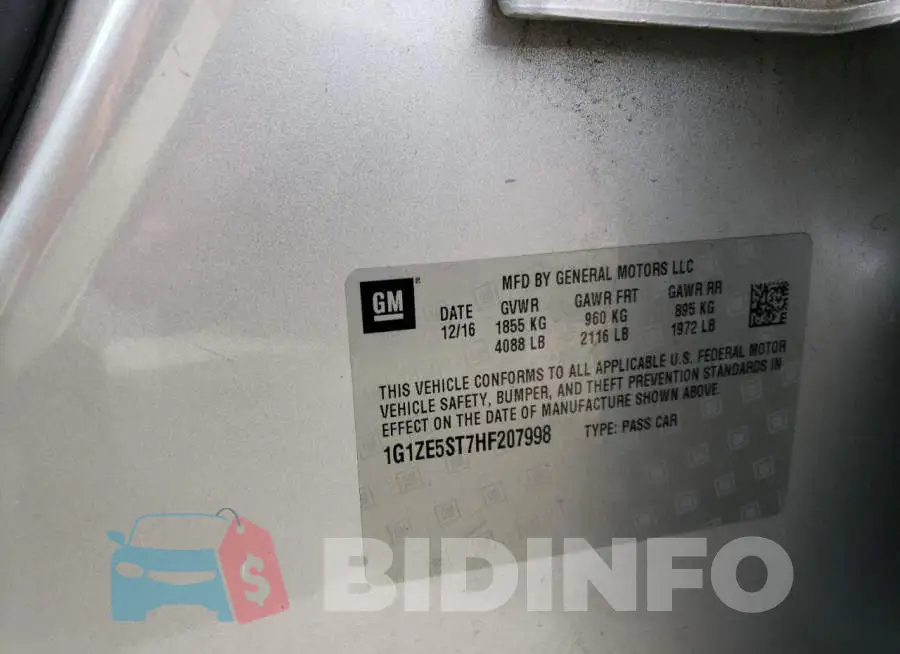 1G1ZE5ST7HF207998 Photo# 13
